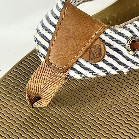 Sperry Top-Sider Womens 6.5M Shoes Sandals Flip Flops Flats Navy Nautical Stripe - Picture 15 of 15